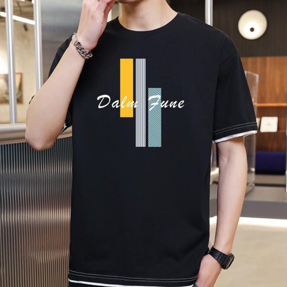 Plain black men's T-shirt - Picture 1 of 1